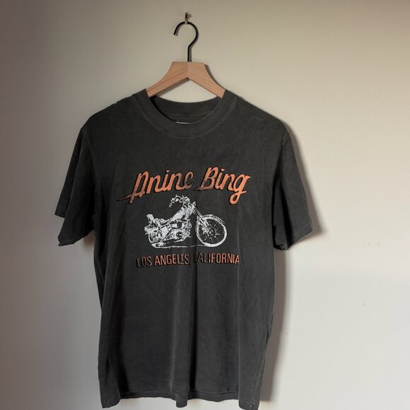 Anine Bing - Lili gun powder motorcycle tee in grey - Picture 2 of 4
